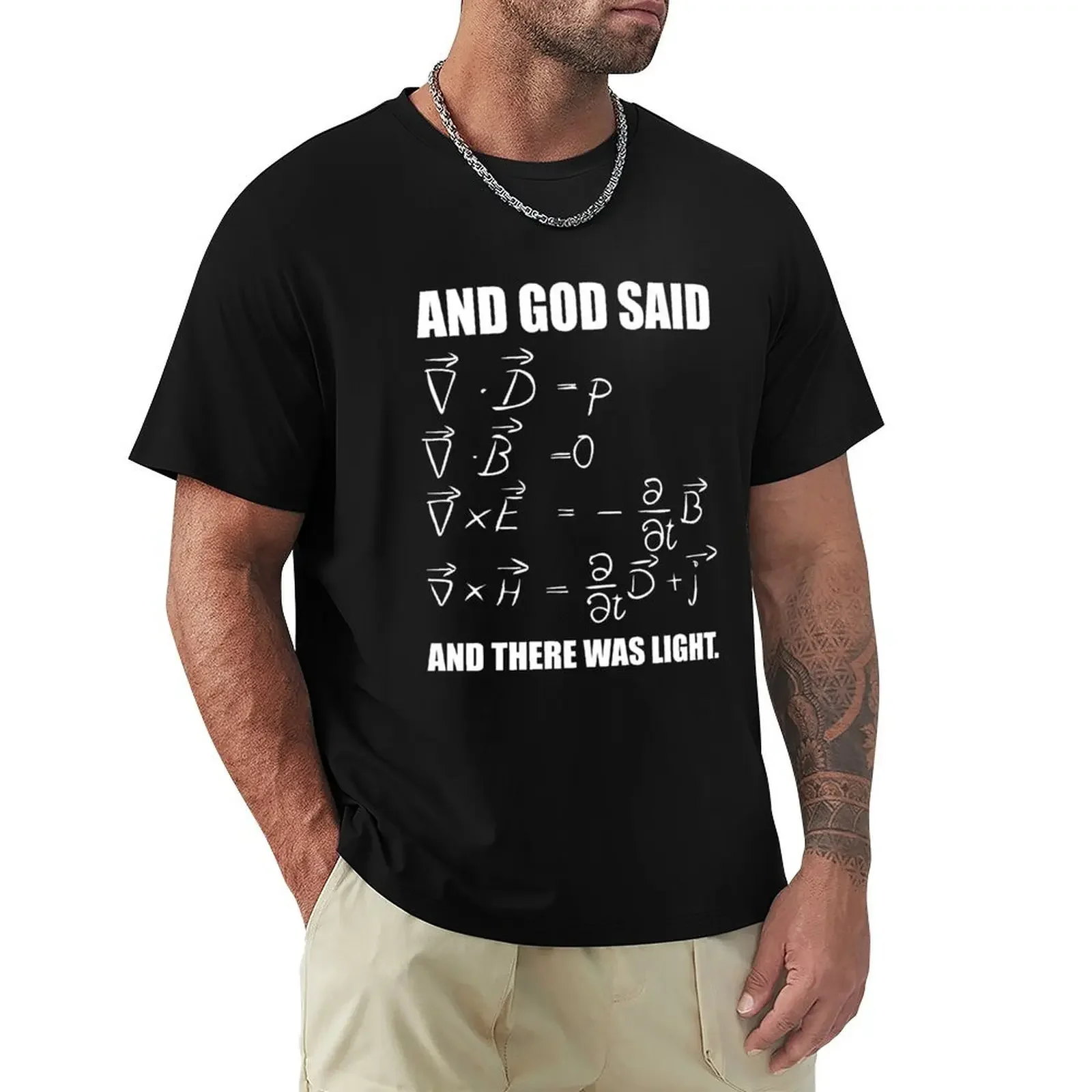 God Said Maxwell Equations and Then There Was Light Футболка Футболки для мальчиков Белая мужская