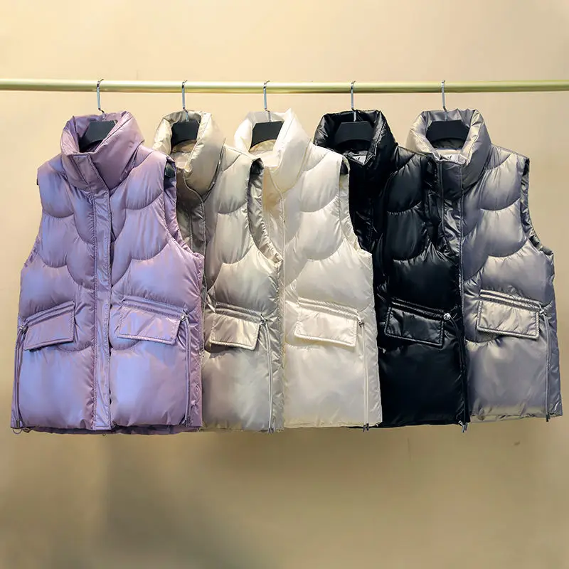 

Cotton Vest Women Bright Color Winter Warm Waistcoats Ladies Oversize Sleeveless Jacket Female Zipper Fashion Coat Feminino G212
