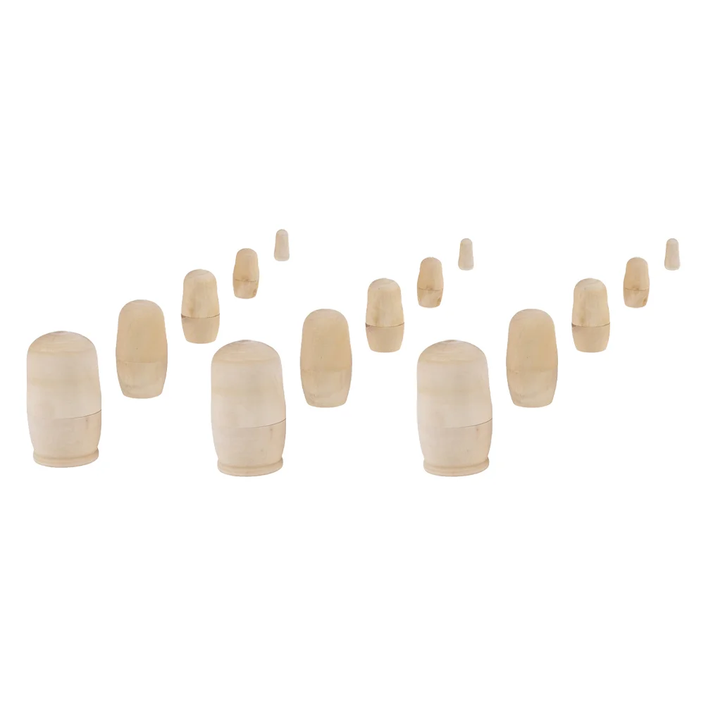 

White Matryoshka Wooden Model Creative Painting Toy Children Gift Models Modeling Toys DIY Supplies