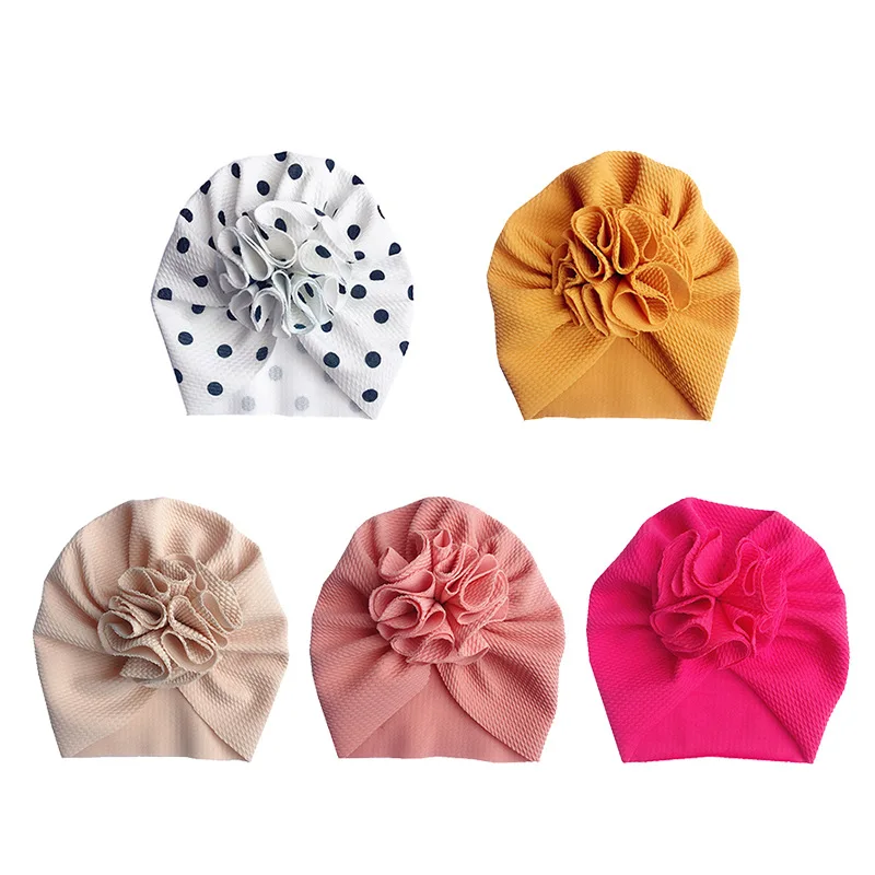 

1pc Cute Flower Baby Hat Toddler Turban Infant Head Wraps Kids Bonnet Newborn Toddler Beanie Cap for Girls Boys 0-18m