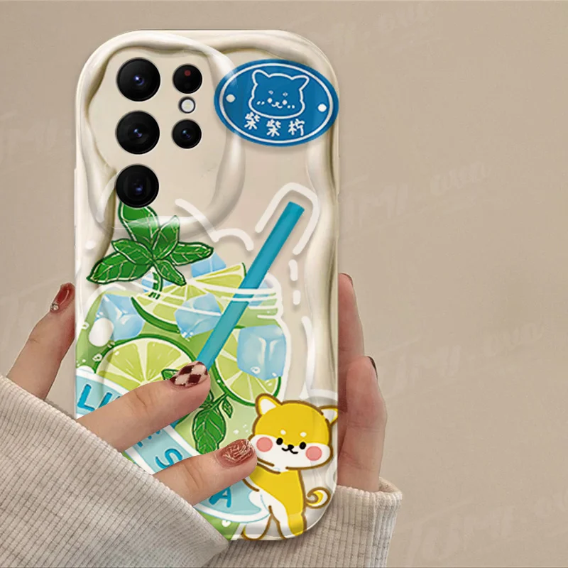 Милый мягкий чехол с объемной волной в виде собаки Шиба-ину для Samsung Galaxy A12 A22 A32 A52