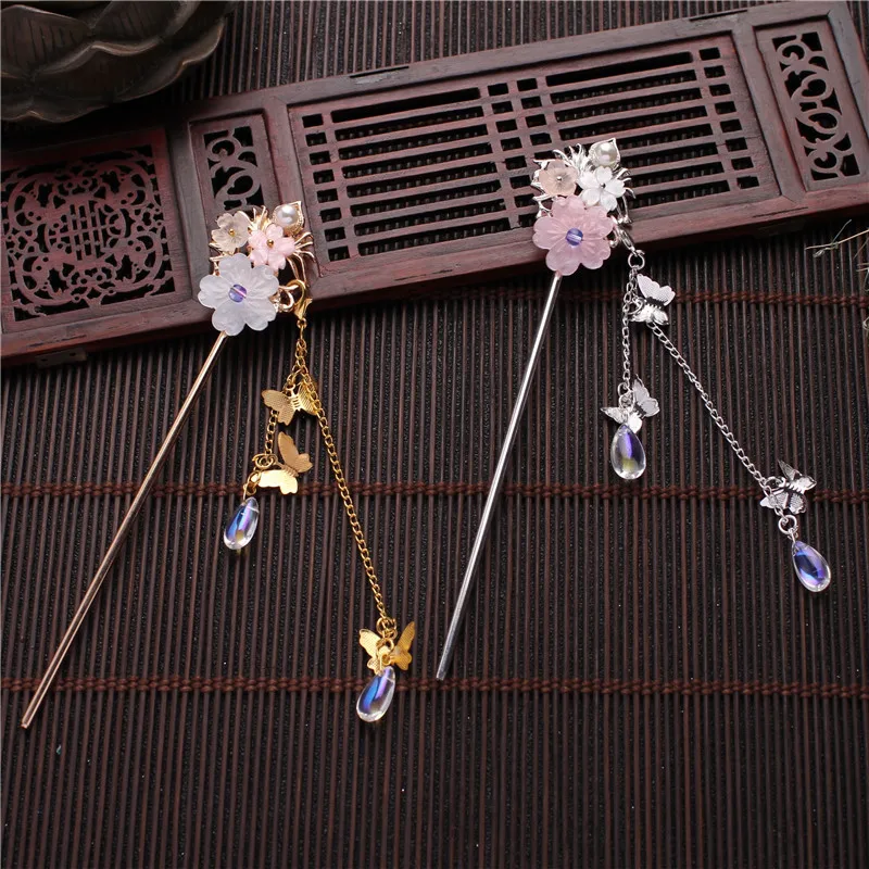 

Women Jewelry Tassel Hairpins Wedding Hair Sticks Headdress Retro Handmade Party Gift Pearl Tassel Fashion Hair Accessories