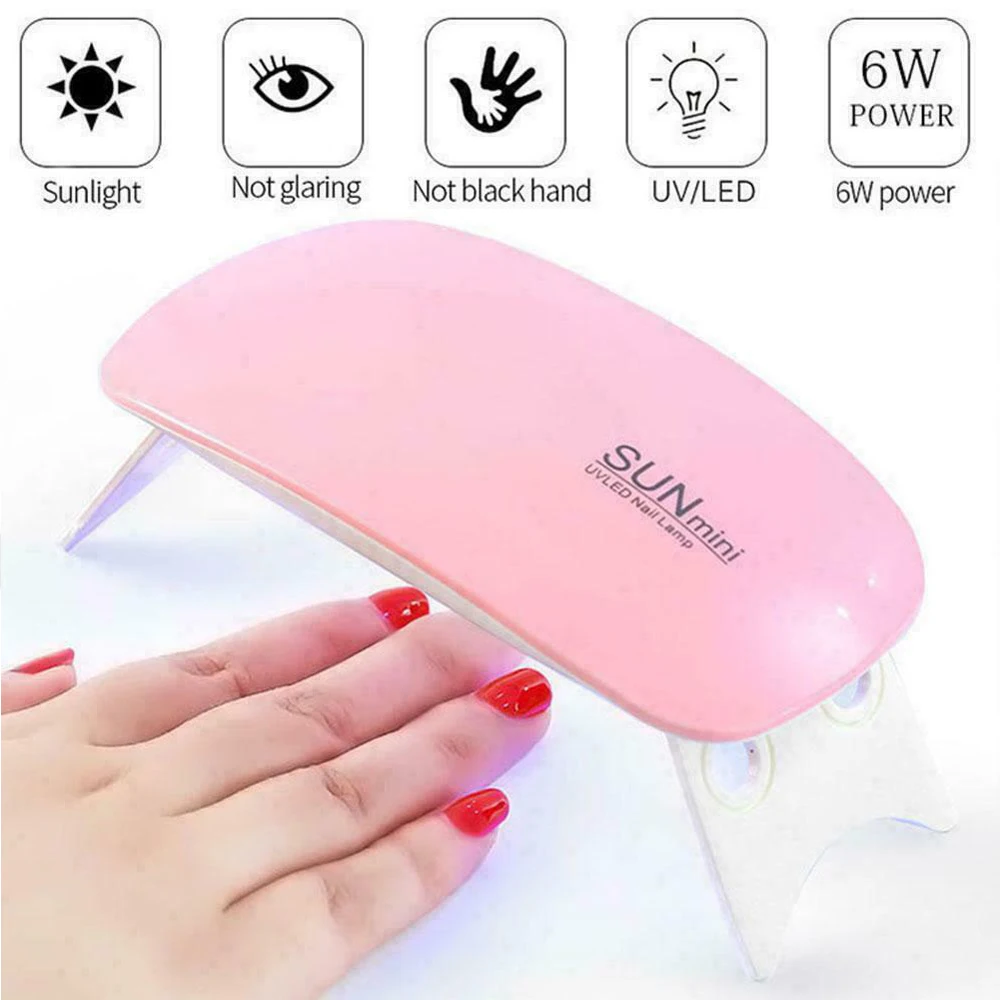 

6W Nail Dryer LED Nail Lamp UV Lamp For Curing All Gel Nail Polish 6 LED UV Manicure Lamp Home Use Nail Lamp With USB Cable