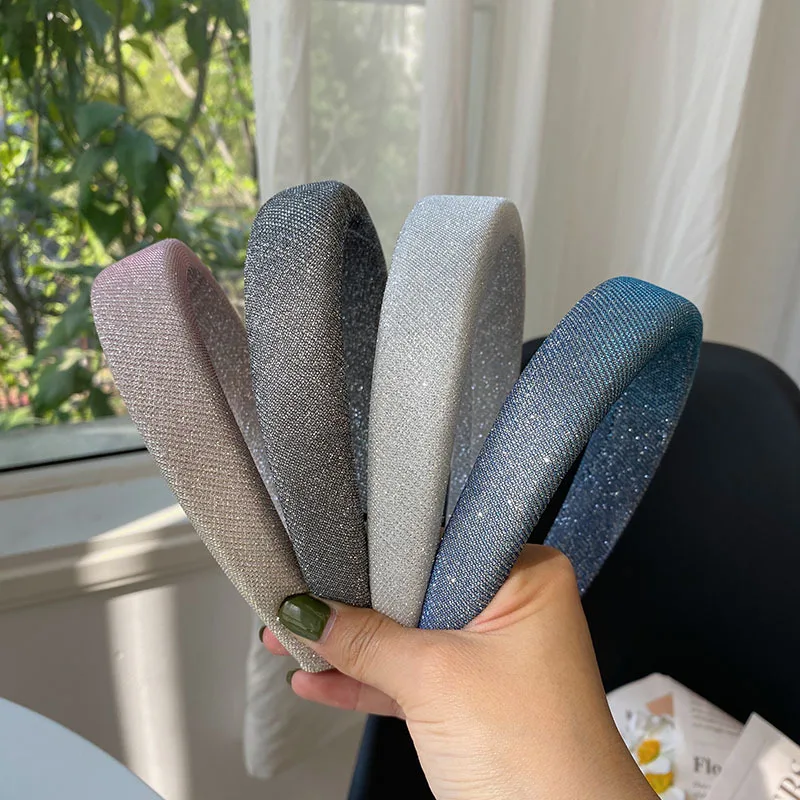 

Wholesale Women's ins Sponge Glitter headbands girl's 70s vintage tops headwear hair accessories