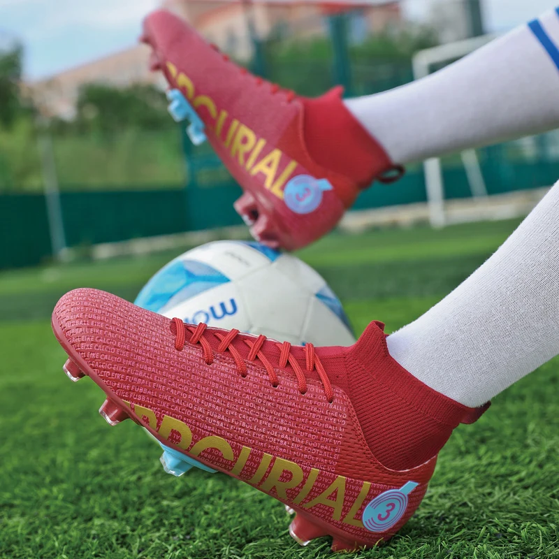New High Top Football Boots For Men High Quality Adult Soccer Cleats FG/TF Anti-slip Training Shoes Kids Outdoor Sports Sneakers