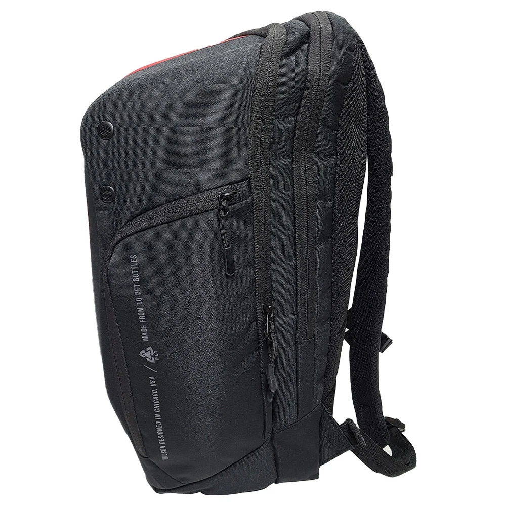 Wilson Super Tour Embossed Design PU Tennis Backpack for 2 Rackets PET Tennis Bag Wtih Padded Compartment Clash V2 Red WR8016601