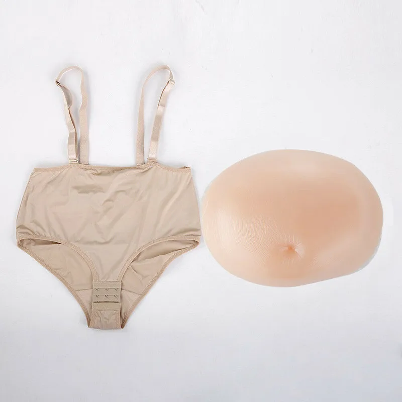 False Pregnancy Belly Silicone Tummy Rompers Woman Pregnant Prop 1500g 3-4 Months Belly Synthetic Leather Belly Fat