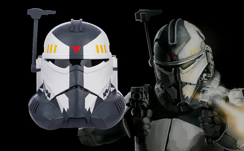 Xcoser Anime SW: The Clone Mandal Helmet Commander Wolffe Helmet  Resin Cosplay Full Head Mask Halloween Props Collections