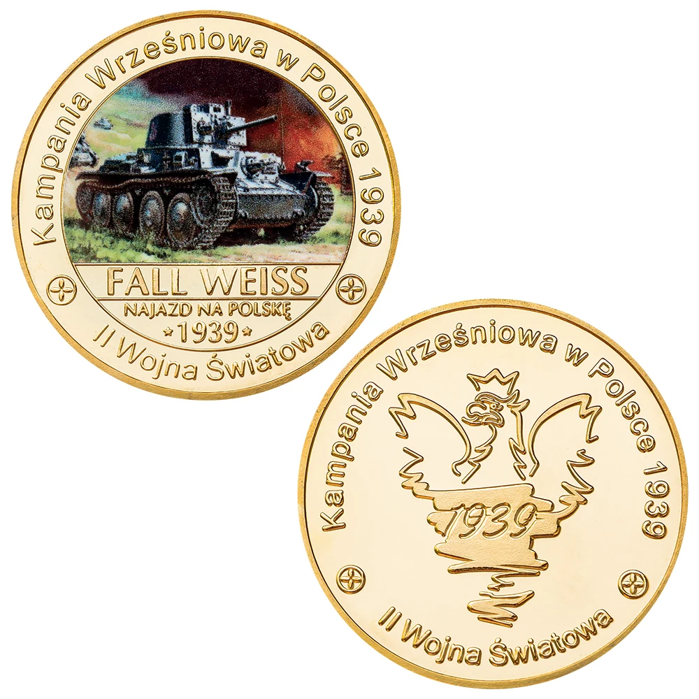 

Позолоченные памятные монеты Blitzkrieg Вторая мировая война