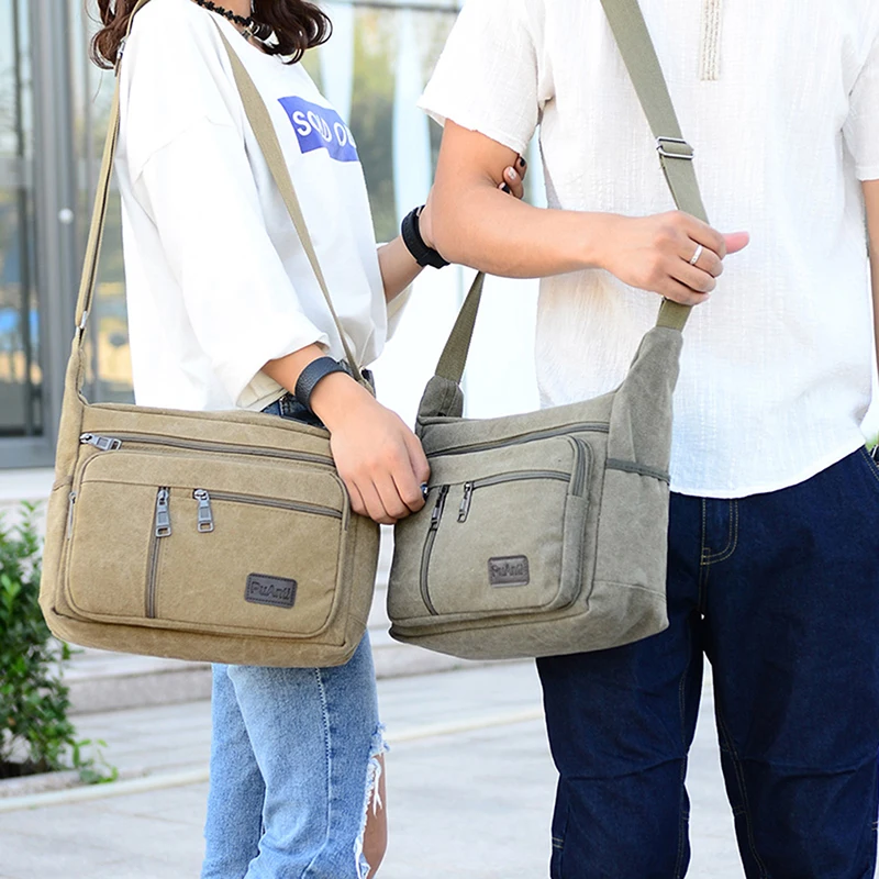

New Men's Canvas Bag Korean Version Of The Shoulder Diagonal Package Outdoor Leisure Retro Business Men's Bag
