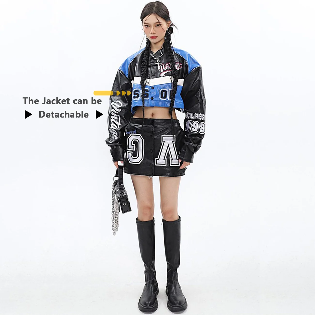 

LACIBLE New VG Splicing Fashion Jacket 2023 Hot Selling Jacket Men Women Spring Autumn Outerwear Streetwear Jacket