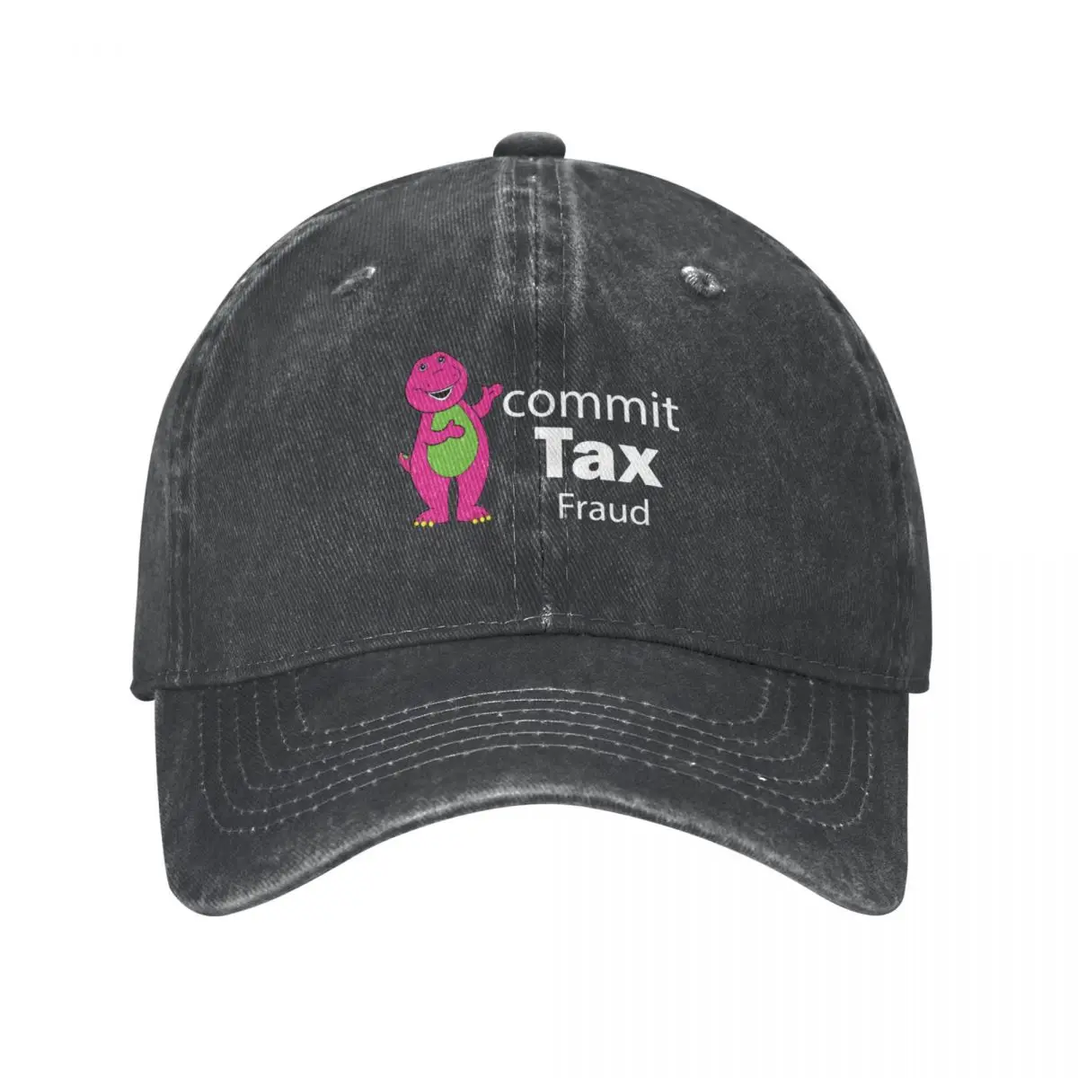 

Commit Tax Fraud Barney And Friends Unisex Baseball Cap Distressed Washed Hats Cap Casual Outdoor Summer Adjustable Snapback Hat