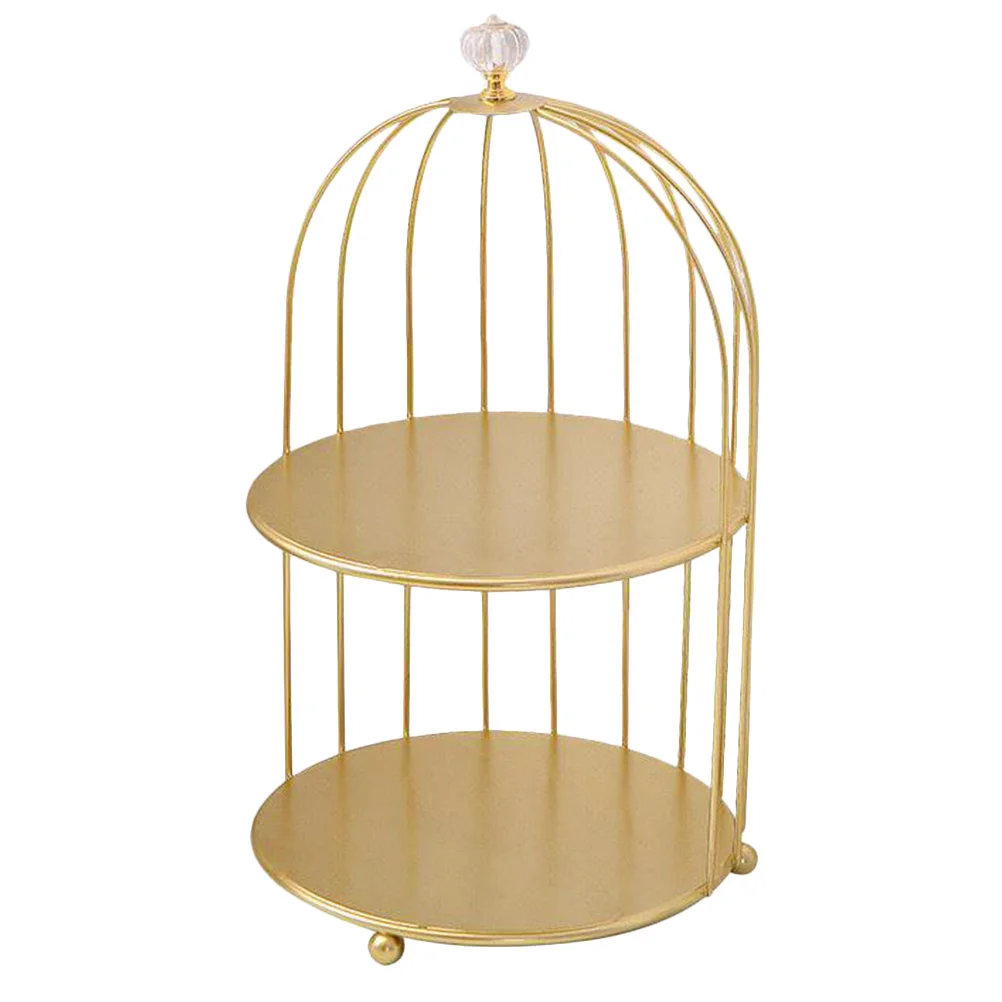 

Bird Cage Storage Rack Iron Cupcake Stand Cosmetics Bathroom Makeup Nordic Style Exquisite