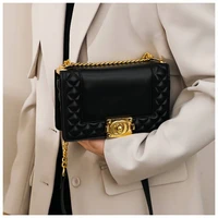 cgcbag quality leather luxury shoulder bag woman fashion 2022 lingge chain female crossbody bags retro designer handbag woman