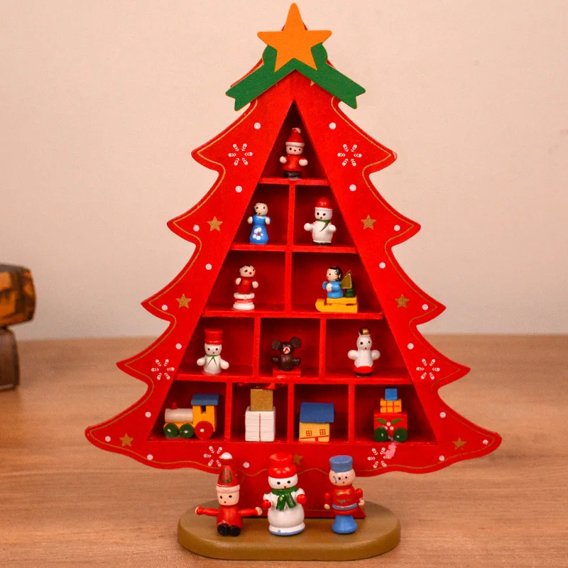 

Xmas Creative DIY Wooden Christmas Tree Window Table Decorations Children's Gifts Shopping Mall Craft Decorations