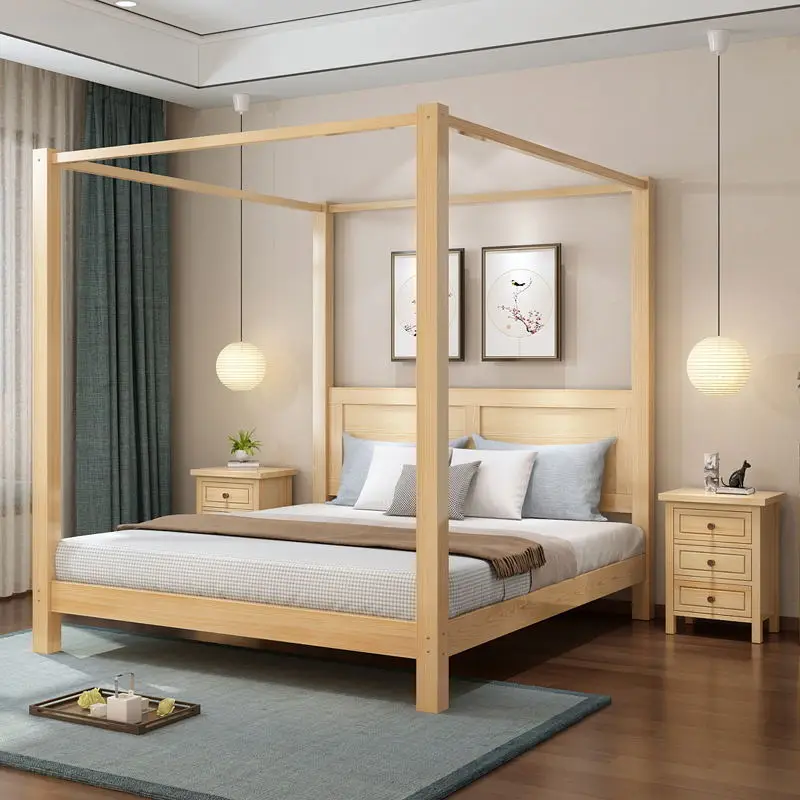 Полка-кровать простая Скандинавская кровать с четырьмя плакатами для