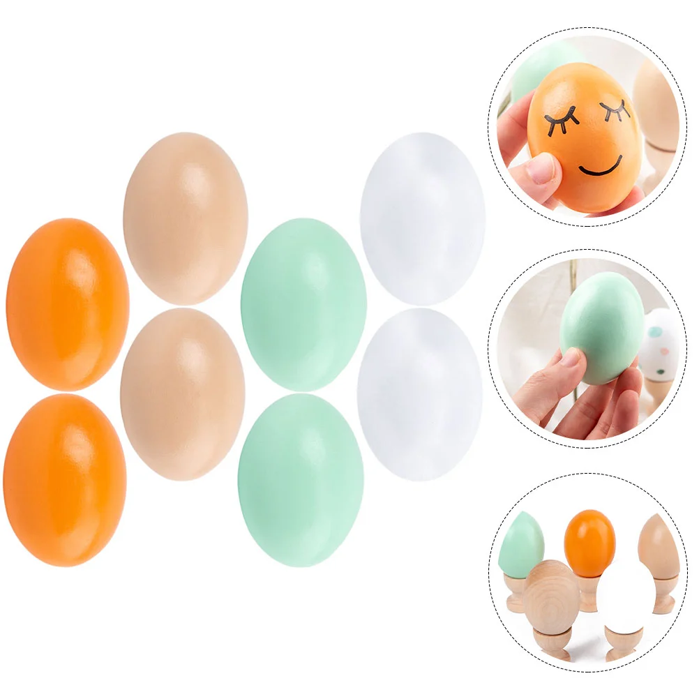 

Eggs Easter Egg Wooden Fake Chicken Diy Crafts Party Toy Artificial Toys Painting Simulation Wood Decor Fillers Unfinished