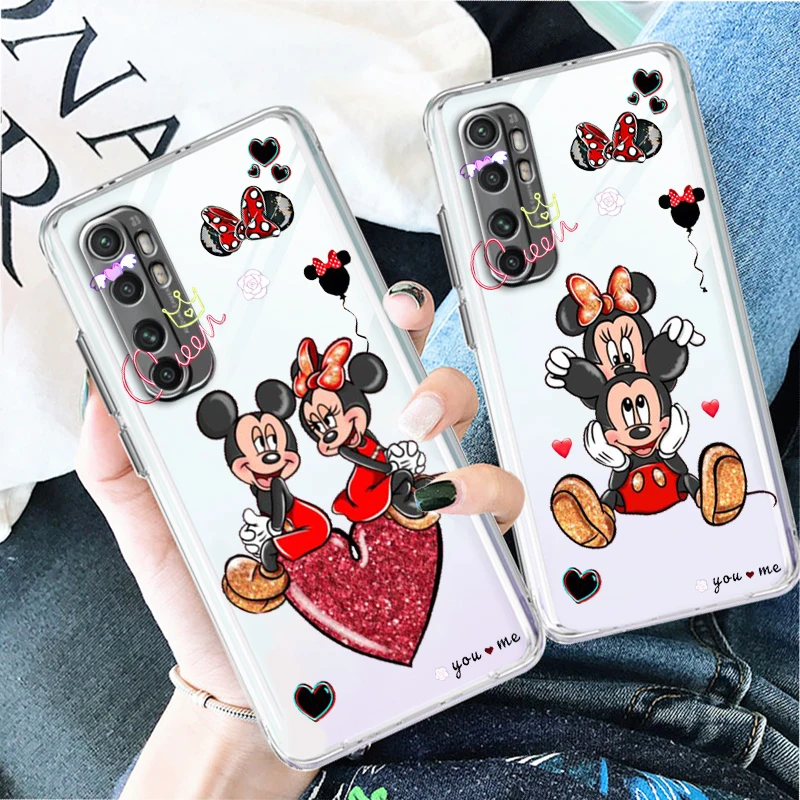 

Love Disney Mickey Minnie Transparent Phone Case For Xiaomi Mi 13 12T 12S 12X 12 11 11T 11i 10T 10 Pro Lite Ultra 5G Cover