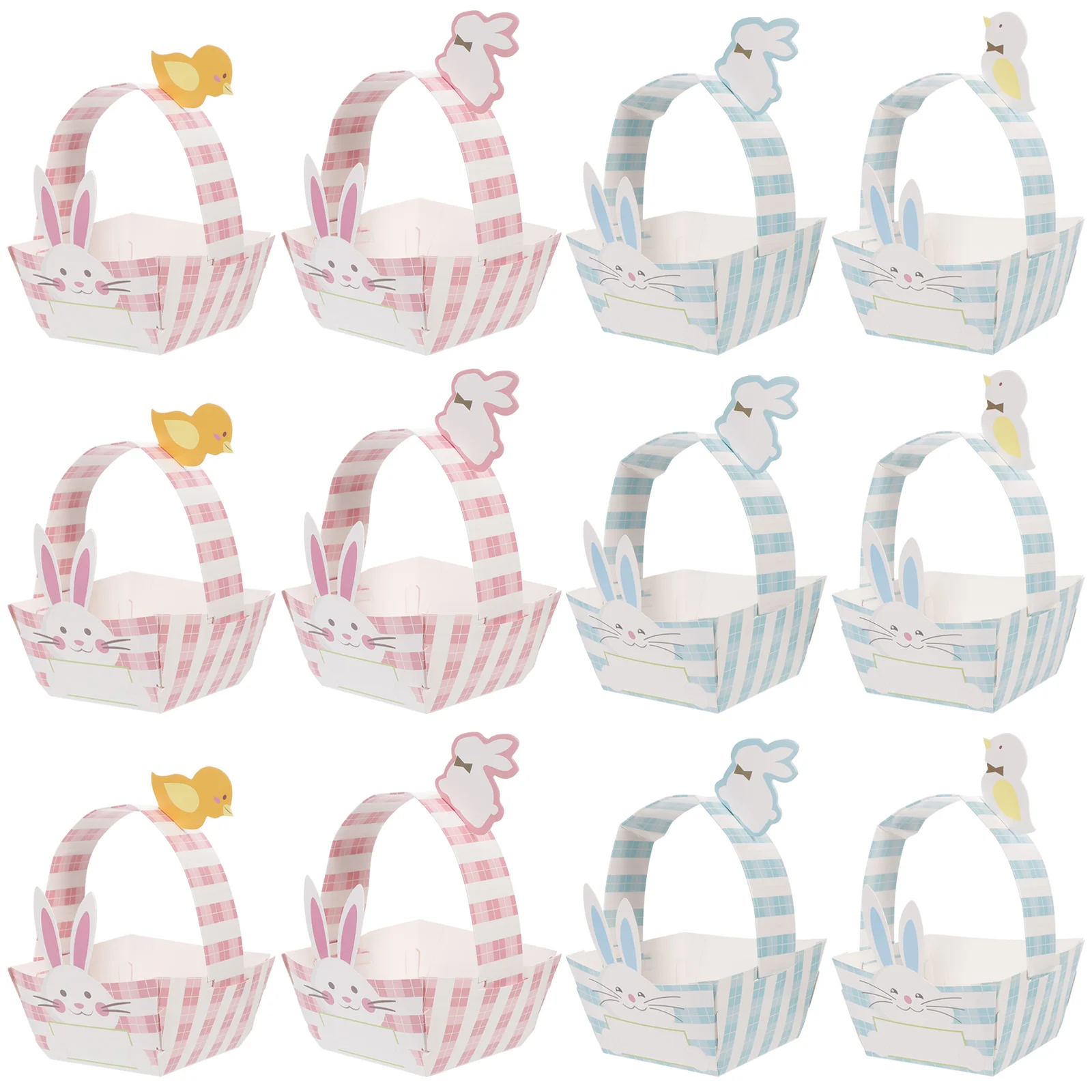 

12 Bunny Baskets Handheld Packing Paper Useful Storage Basket Candy Basket Gift Basket for Packaging