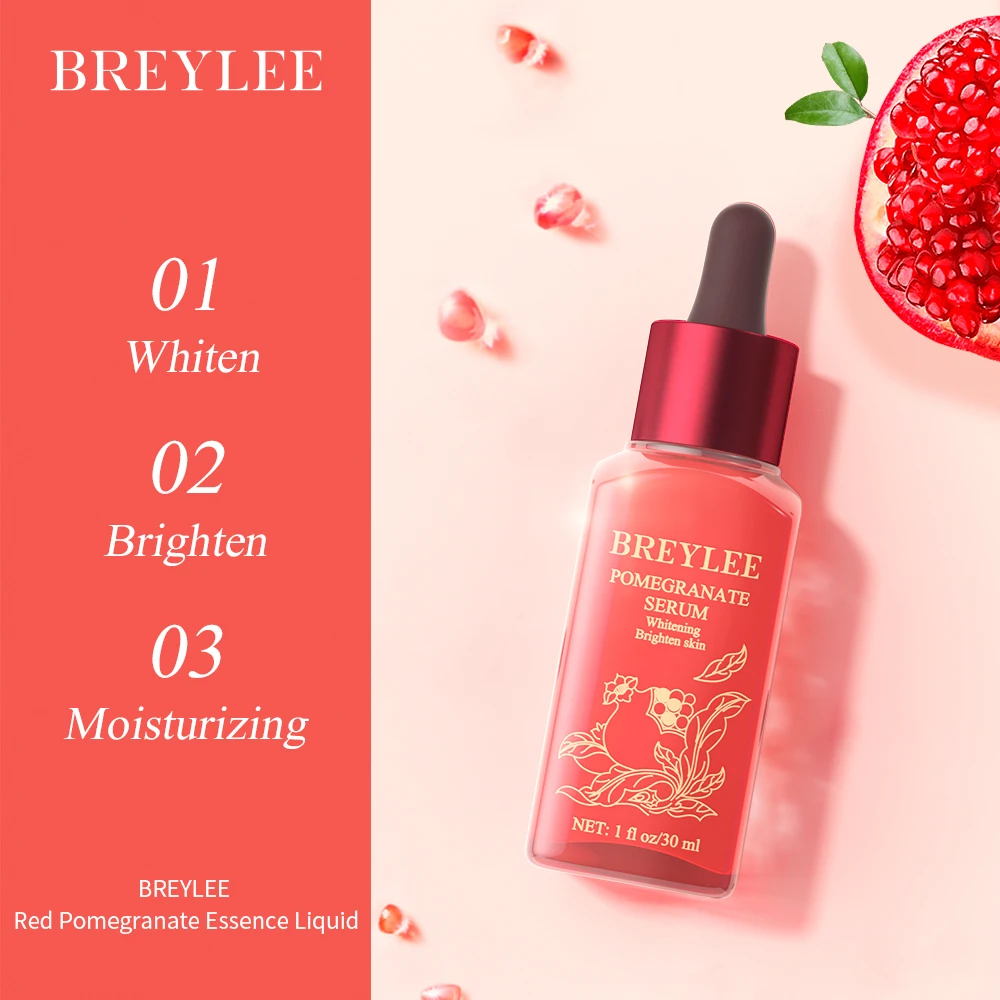 BREYLEE Face Care Serum Red Pomegranate Anti-Aging Whitening Moisturizing Oil Control Facial Shrink Pores Beauty Health