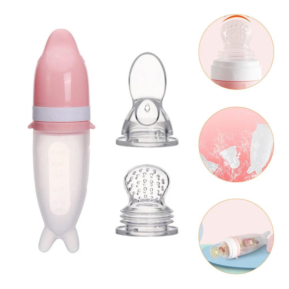 

Silicone Cooking Spoons Feeding Bottle Baby Squeeze Feeder Food Dispensing Child