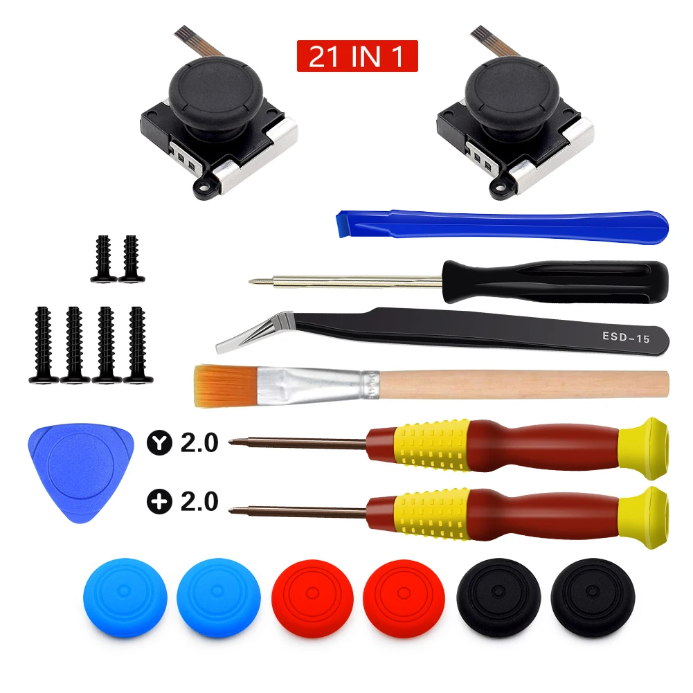 

Joystick Repair Kit 3D Replacement Accessories Practical Pry Tool Game Console Brush Tools Analog Thumb Stick For Switch Lite
