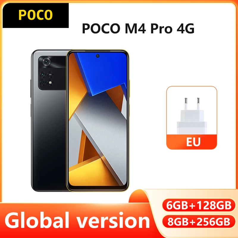 Смартфон глобальная версия POCO M4 Pro 4G 6 ГБ 128 ГБ/8 256 NFC Helio G96 Восьмиядерный 90 Гц 33 Вт