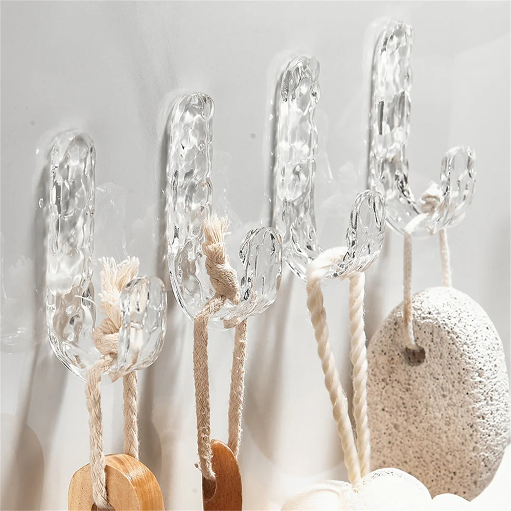 

Акриловая Простая вешалка для полотенец для ванной и туалета, аксессуары для ванной комнаты, кухонный крючок без отверстий, дверной ключ для одежды, крючок с каменным узором