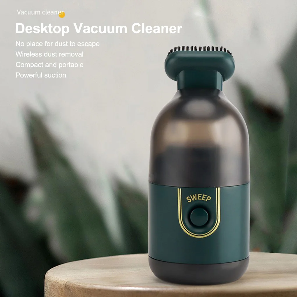 

Tabletop Vacuum with Storage Box Portable Handheld Cleaning Tool Keyboard Dust Remover Device Dormitory Office Black