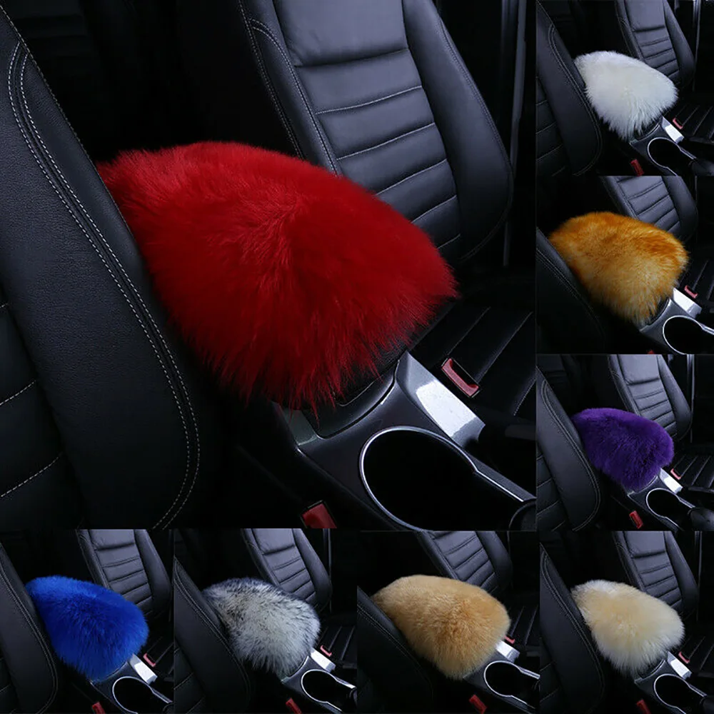

Car Centre Warm Armrest CushionWinter Warm Fur Plush Car Armrest Box Cover Arm Rest Box Soft Cushion Universal