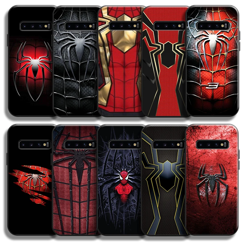 

Spiderman Logo For Samsung Galaxy S10 S10 Plus S10E S10 Lite S10 5G Phone Case Soft Black Funda Carcasa Coque Liquid Silicon