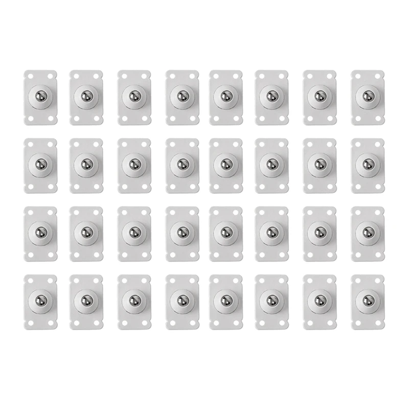 

32 PCS Self Adhesive Caster Wheels, 360 Degree Swivel Mini Adhesive Wheels, Stainless Steel Paste Type Universal Pulley