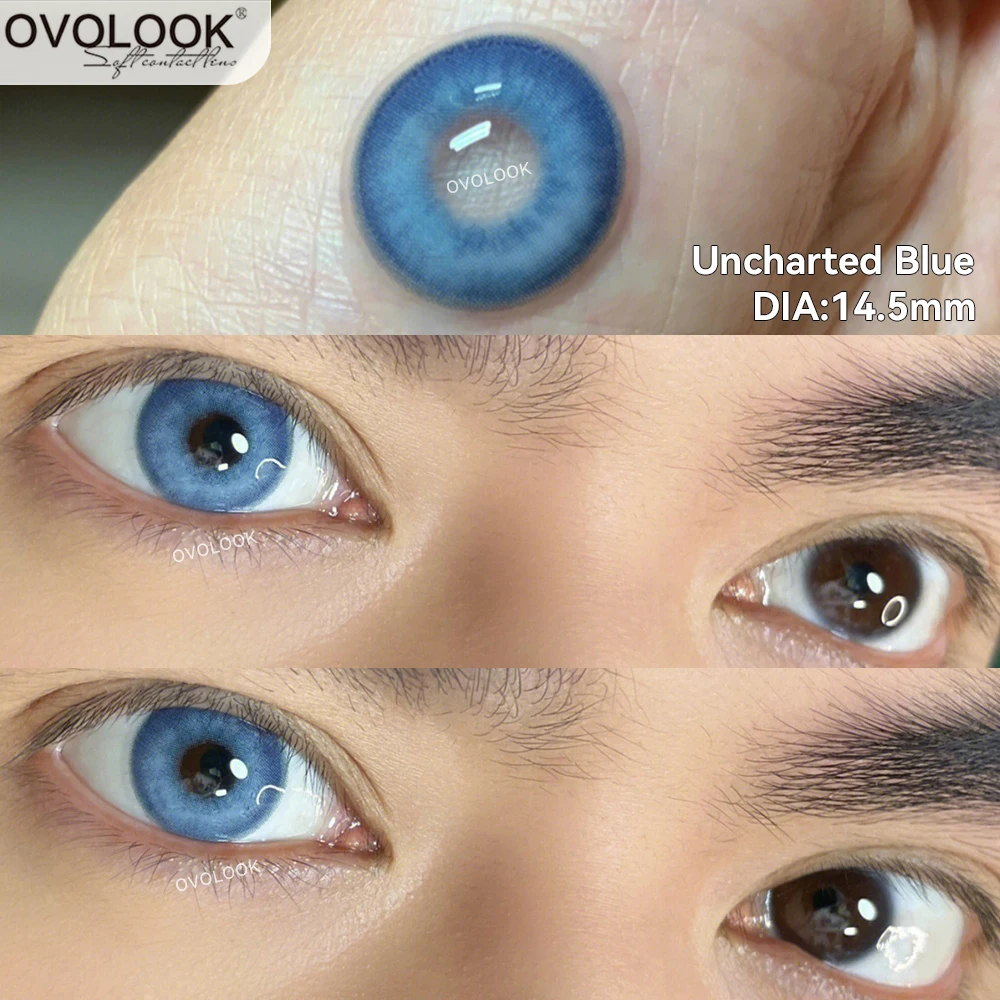 OVOLOOK-1 Pair Amazing Colored Contact Lenses for Eyes Natural Pupil Comestic Eye Color Lens Beauty Lenses Eye Color Yearly Use