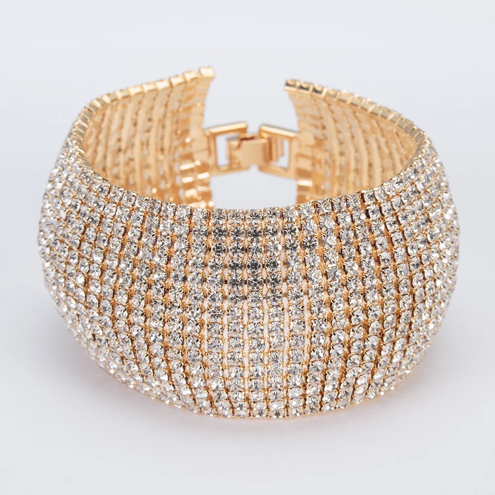 

New Women's Bridal Jewelry, Fashion Exaggeration Cube Zirconia Bracelet & Bracelet Crystal Charm Bracelet, Women's Bracelet