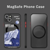 moonlight snow mountain phone case for iphone 13 12 mini pro max matte transparent super magnetic magsafe cover