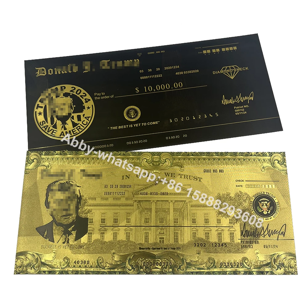 2 стиля 22 см * 10 см большой фотографический Дональд J. Трамп Золотой чек банкноты США Президент Трамп Патриот карточка билет для коллекции