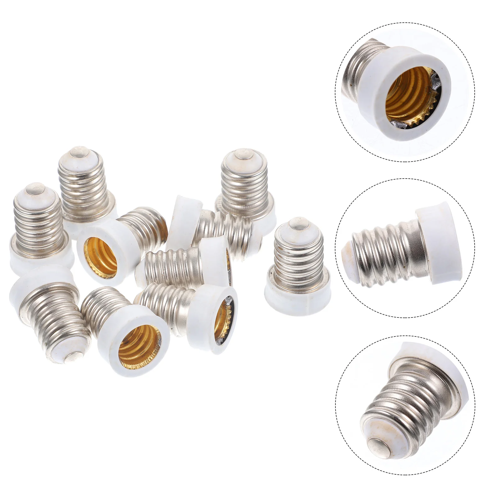 

10pcs Practical Sturdy Replacement Bulb Socket Converters Bulb Adapter E14 To E12 Converter Bulb Adapters