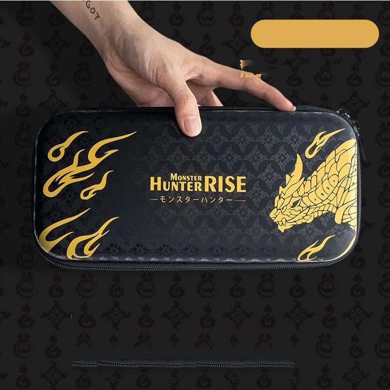 

For Nintendo Switch Monster Hunter RISE Theme Protective Storage Bag for Nintendo Switch Console Waterproof Travel Carry Case