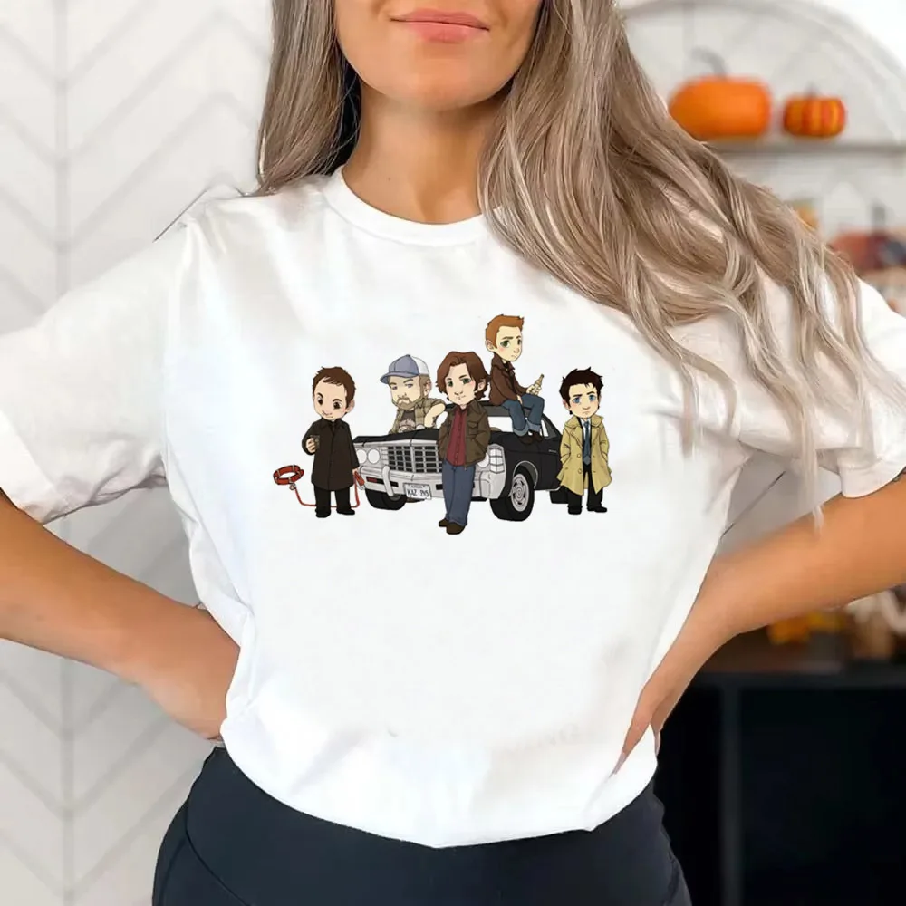 Supernatural t shirt female Grunge Trendy graphic harajuku Psychedelic 80s tshirt hip hop anime Classic