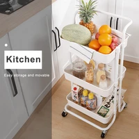 practical 3 layers metal color storage rack hotel room service trolley household bathroom kitchen trolley with wheel