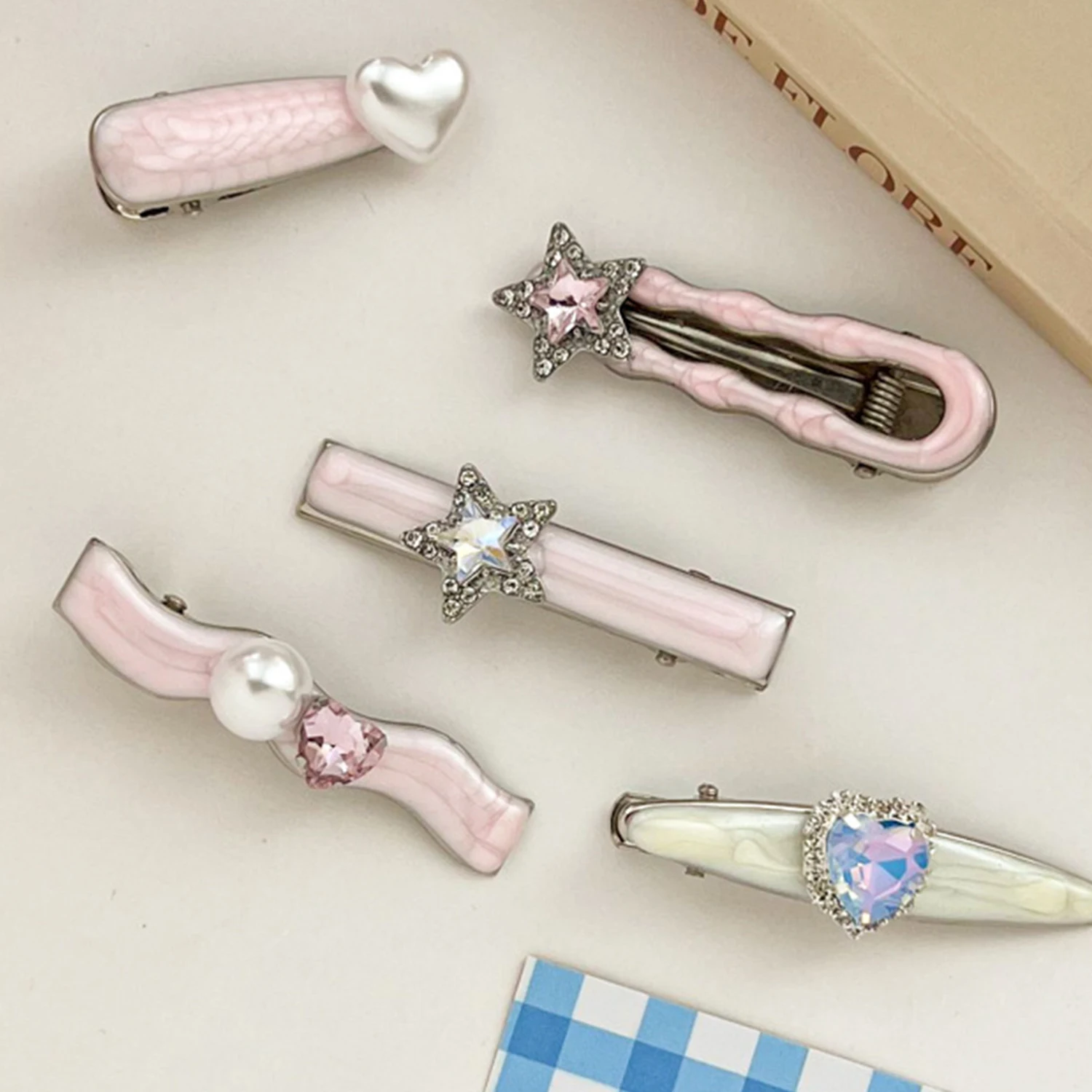 Милые крутые блестящие женские заколки для волос в стиле Харадзюку