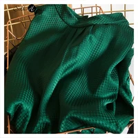 2022 womens fashion new green jacquard satin 100 natural mulberry silk pure silk blouse