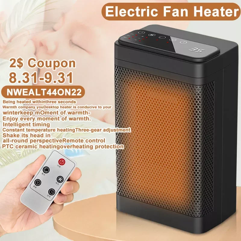 

Electric Big Fan Heater For Home Remote Control Safe And Fast PTC Heating Machine Low Consumption Warning Sheet Electric Blanket