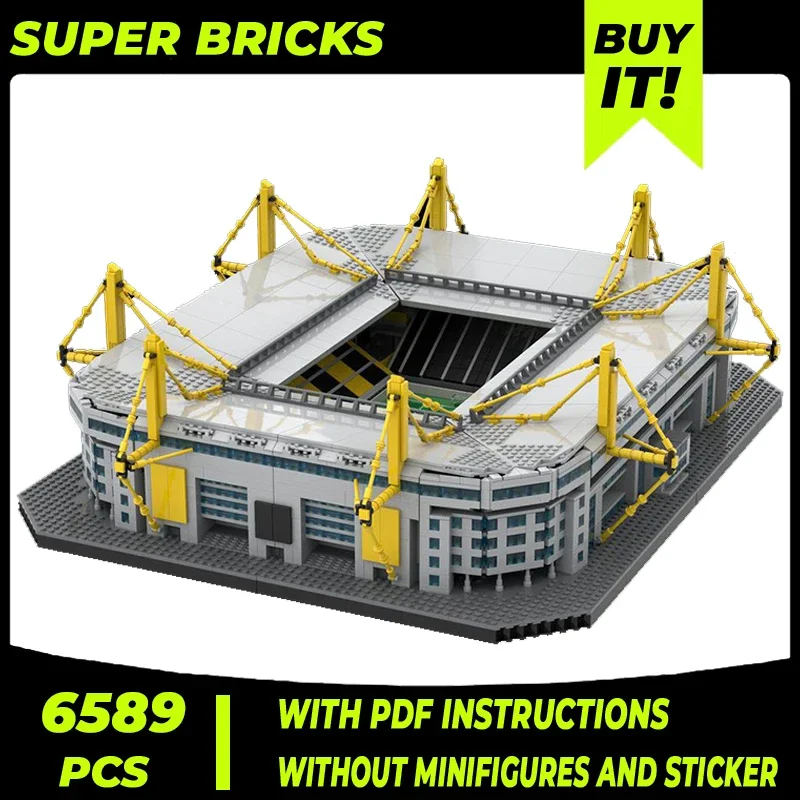 Модель футбольного поля Moc Building Bricks Westfalen Stadium Technology Модульные блоки Подарки