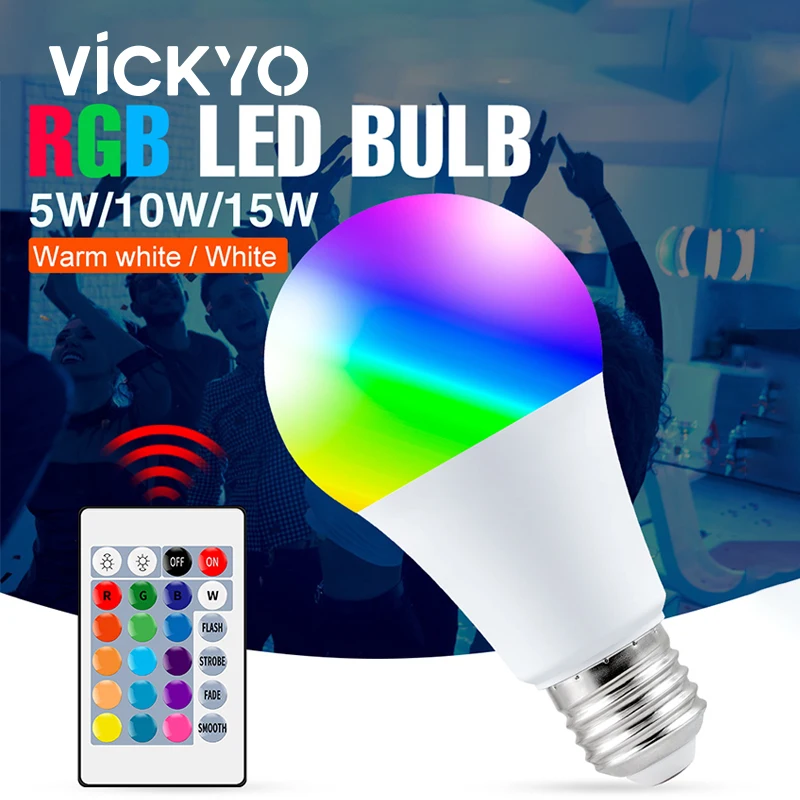 

VICKYO 220 В RGB точечный светильник Светодиодная ампула E27 цветная умная лампа Светодиодная 5 Вт волшебная лампа с дистанционным управлением диммисветильник лампа s