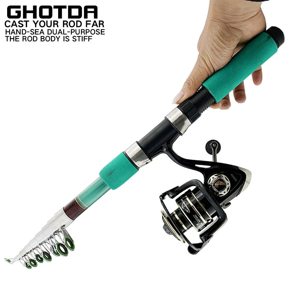 

GHOTDA 1.8-3.6M Portable Fishing Rod Combo Carbon Fiber Fishing Pole and 2000-5000 Spinning Reel Fishing Tackle Set