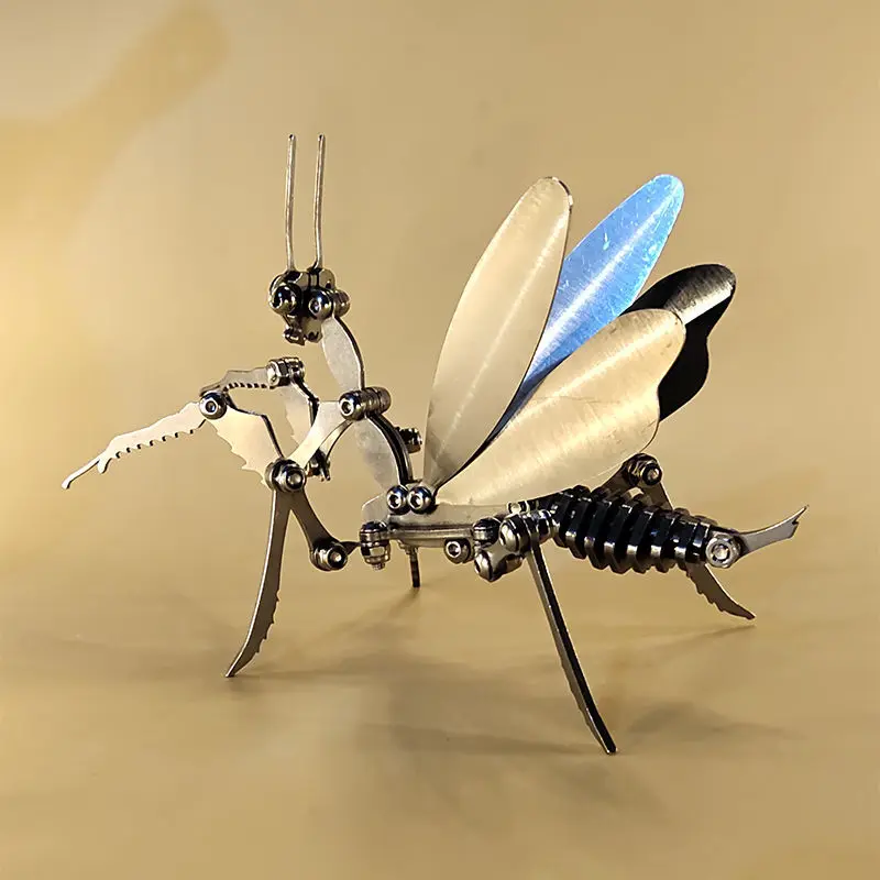 

Mantis Model Metal Puzzle 3D Diorama Model Toy Stainless steel assembled finished product Simulated insect mechanical toy