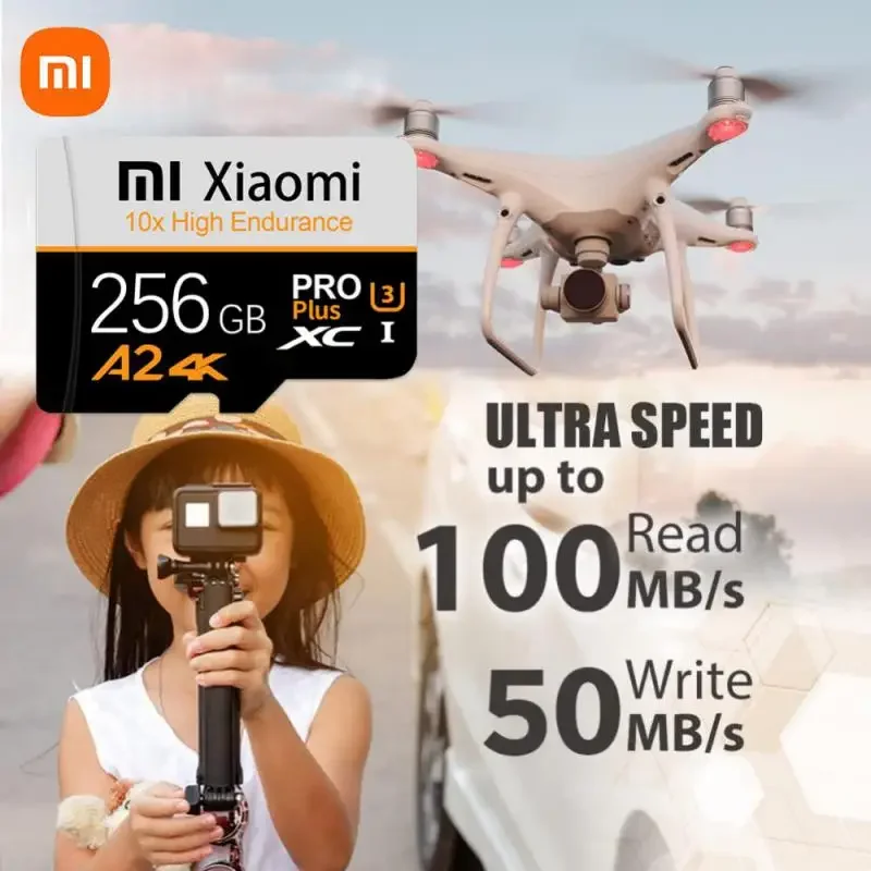 Карта памяти Xiaomi 2 ТБ 128 ГБ MLC U3 Micro TF Mini SD Card 1 V30 4K Full HD Memory Flash 512 256 для телефона/Ca
