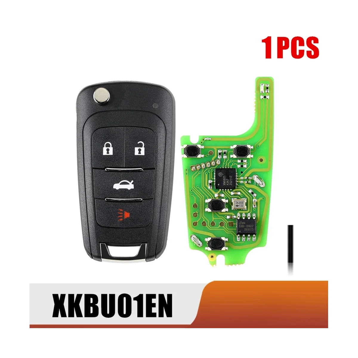 

Xhorse XKBU01EN Universal Wire Remote Key Fob Flip 4 Button for Buick Style for VVDI Key Tool