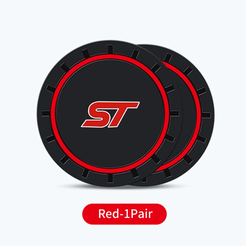 

2 шт. автомобильный силиконовый коврик для чашки с водой, противоскользящий коврик для напитков для Ford ST Focus mk2 mk3 Fiesta mk7 Ranger Mondeo mk4 S-MAX Kuga